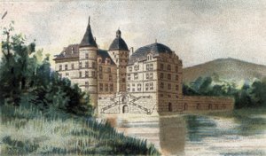 widok na zamek Vizille en Isere. autorstwa French School