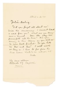 Podpisany autografem list ("Frida") do Juliena [Levy