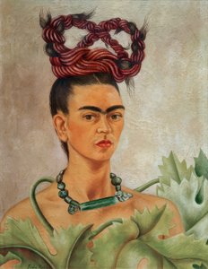 Autoportret z płytą autorstwa Frida Kahlo