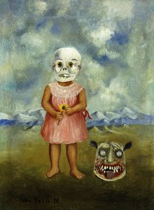 She Plays Alone lub Girl with Death Mask; Ella Juega Sola lub Nina with Mascara de la Muerte