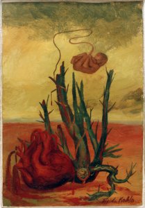 Bez tytułu (serce, kaktus i płód) autorstwa Frida Kahlo