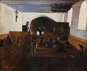Nabożeństwo kościelne na wyspie Mors w Jutlandii autorstwa Fridolin Johansen