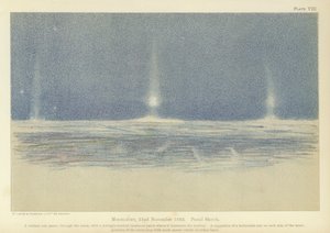 Moonlight, 22 listopada 1893, szkic pastelowy (kolor lito) autorstwa Fridtjof Nansen