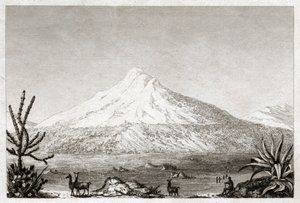 Wulkan Chimborazo. (grafika, ok. 1840)