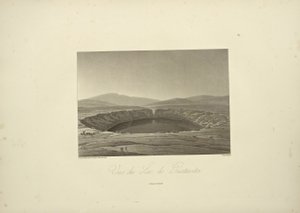 Widok na jezioro Guatavita, rysowany przez Thibauta, rytowany przez Bouqueta, ilustracja z „Widoki Kordylierów i pomników ludów rdzennych Ameryki” autorstwa Alexandra von Humboldta i Aime Bonplanda