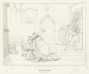 Hamlet, akt III, scena 3 (rycina)