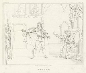 Hamlet, akt III, scena 4 (rycina)