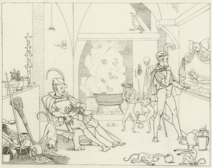 Ilustracja do Goethesa Fausta autorstwa Friedrich August Moritz Retzsch