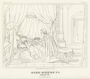 Król Henryk IV, część II, akt IV, scena 4 (rycina) autorstwa Friedrich August Moritz Retzsch
