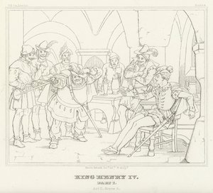 Król Henryk IV, część I, akt II, scena 4 (rycina) autorstwa Friedrich August Moritz Retzsch