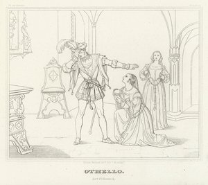 Otello, akt IV, scena 2 (rycina) autorstwa Friedrich August Moritz Retzsch