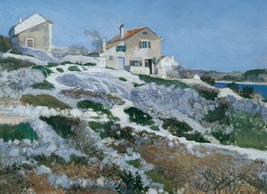 Domy rybaków na Lussin autorstwa Friedrich Beck
