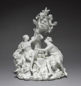 Bacchus and Venus, producent Tournay Factory, Belgia, ok. 1755 autorstwa Friedrich Elias I Meyer