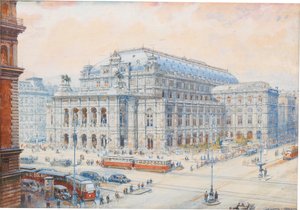 Widok na Wiedeńską Operę Narodową. autorstwa Friedrich Frank