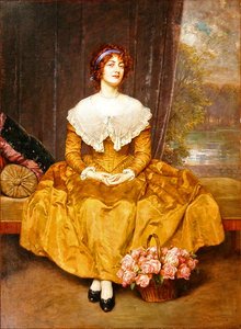 Portret damy (olej na płótnie) autorstwa Friedrich Georg Papperitz