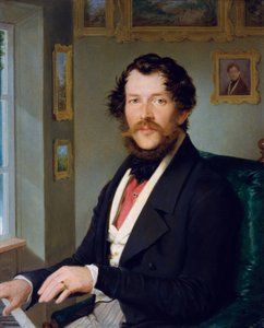 Portret dżentelmena przed fortepianem autorstwa Friedrich Johann Gottlieb Lieder