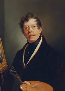 Autoportret przy sztalugach autorstwa Friedrich Johann Gottlieb Lieder