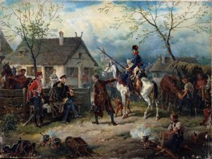 Scena z wojny rosyjsko-francuskiej w 1812 r.