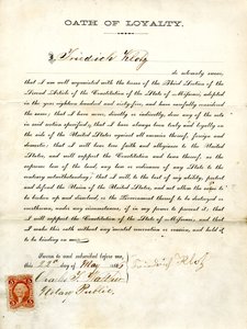 Przysięga lojalności Friedricha Klotza z Missouri, hrabstwo St. Louis autorstwa Friedrich Klotz
