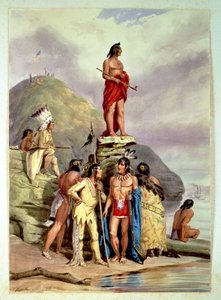 Grupa Indian na brzegu rzeki, 1854 autorstwa Friedrich Kurz