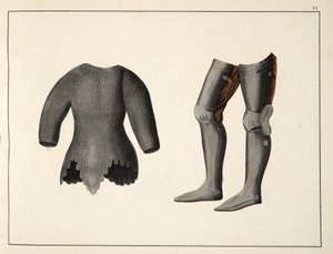 Zbroja, płyta z Historii rozwoju i obyczajów rycerskich dr. Franza Kottenkampa, wydanej przez Carla Hoffmanna, 1842 autorstwa Friedrich Martin von Reibisch