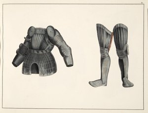 Zbroja, płyta z Historii rozwoju i obyczajów rycerskich dr. Franza Kottenkampa, wydanej przez Carla Hoffmanna, 1842 autorstwa Friedrich Martin von Reibisch