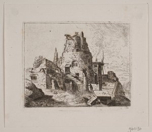 Ruina z wieżą autorstwa Friedrich Münter