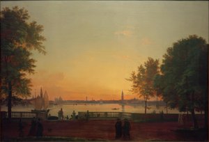 Widok na Wenecję z Giardini Pubblici autorstwa Friedrich Nerly