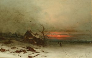 Powrót do domu o zachodzie słońca autorstwa Friedrich Nicolai Joseph Heydendahl