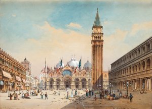 Piazza di San Marco, Wenecja autorstwa Friedricha Perlberga autorstwa Friedrich Perlberg