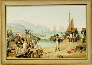 Napoleon I ląduje w pobliżu Antibes, Francja ... (akwarela)