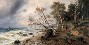 Wybrzeże Bałtyku na wyspie Vilm autorstwa Friedrich Preller the Younger