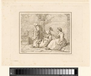 wirujące kobiety Sceny z życia codziennego we Włoszech (tytuł serii) Figure prese dal vero (tytuł serii na obiekcie) autorstwa Friedrich Rehberg