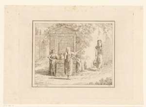 Kobiety przy studni Sceny z życia codziennego we Włoszech (tytuł serii) Figure prese dal vero (tytuł serii na obiekcie) autorstwa Friedrich Rehberg
