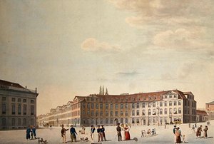 Plac Królewski w Kassel (pióro i akwarela na papierze) autorstwa Friedrich Wilhelm Selig