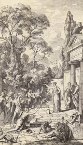 Circe pracująca nad swoją magią (grawerunek) autorstwa Friedrich the Elder Preller