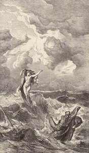 Leucothea i Odyseusz (rycina) autorstwa Friedrich the Elder Preller