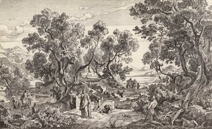 Nausicaa i Odyseusz (rycina) autorstwa Friedrich the Elder Preller
