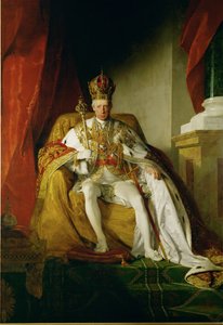Cesarz Franciszek I w szatach koronacyjnych Cesarstwa Austriackiego ... autorstwa Friedrich von Amerling