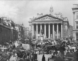 Zajęty kącik - Królewska Giełda i Bank Anglii, 1909. autorstwa Frith and Co
