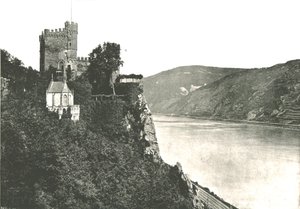 Zamek Rheinstein nad Renem, Niemcy, 1895.