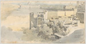 Toledo z widokiem na Alcazar autorstwa Fritz (Friedrich) Bamberger
