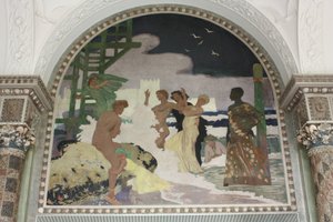 Malowidło ścienne w hali muszli Kurhaus Wiesbaden