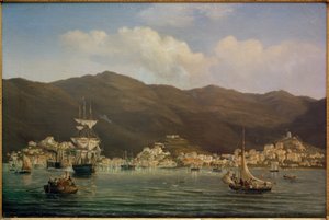 Widok na port Saint Thomas autorstwa Fritz Melbye