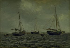 Statki na kotwicy autorstwa Fritz Syberg