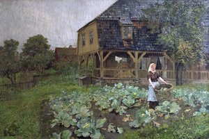 Dwór na Grunerlokce (olej na płótnie) autorstwa Fritz Thaulow