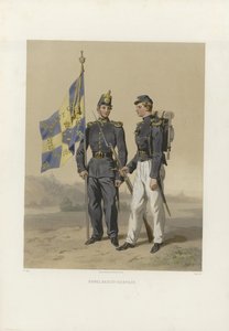 Ilustracja zaczerpnięta z książki Armie szwedzkie i norweskie oraz floty w ich aktualnym mundurze autorstwa Dardela, Fritza von i opublikowana przez Bonniera (patrz, 1863) autorstwa Fritz von Dardel