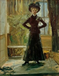 Portret córki w czarnym kostiumie autorstwa Fritz von Uhde