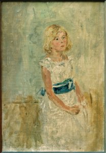 Blond dziewczyna z niebieską szarfą autorstwa Fritz von Uhde
