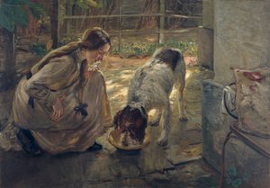 Karmienie psów autorstwa Fritz von Uhde